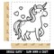 Cute Unicorn with Hearts Square Rubber Stamp for Stamping Crafting